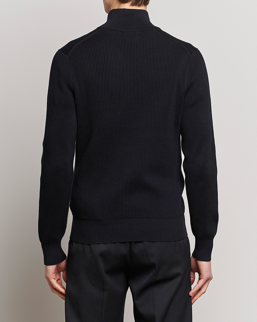 Herre | Gensere | J.Lindeberg | Alex Half Zip Organic Cotton Sweater Black