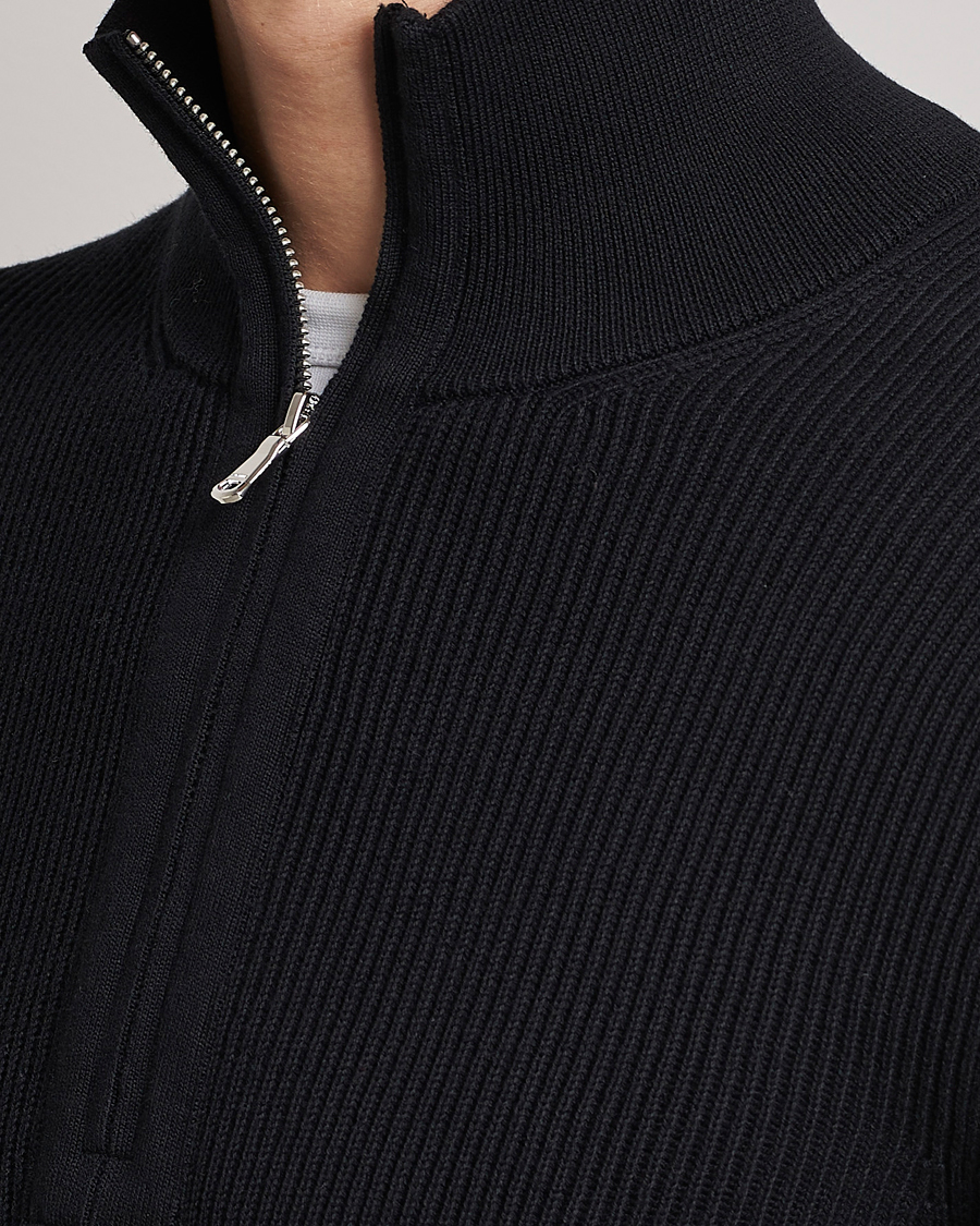 Herre | Gensere | J.Lindeberg | Alex Half Zip Organic Cotton Sweater Black