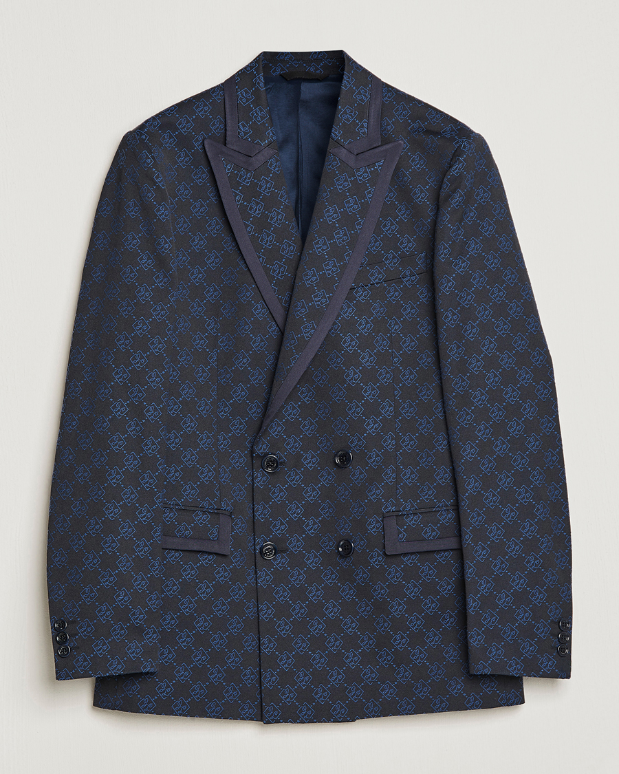 Herre | Dressjakker | J.Lindeberg | Doryl S JL Jacquard Double Breasted Blazer Navy