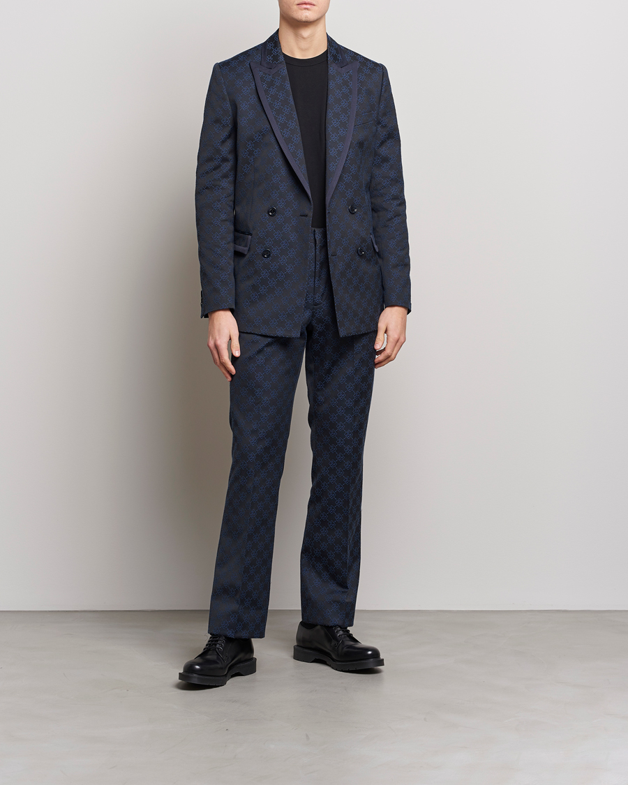 Herre | Dressjakker | J.Lindeberg | Doryl S JL Jacquard Double Breasted Blazer Navy