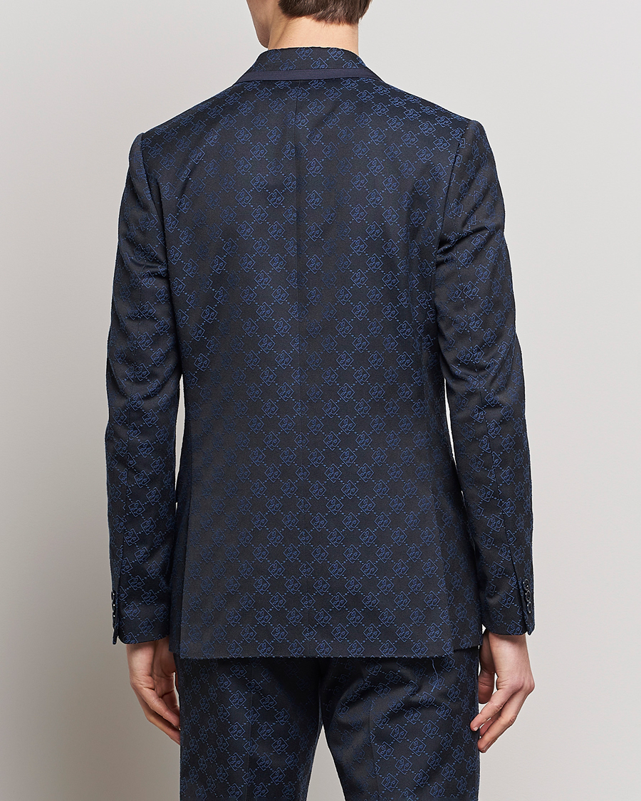 Herre | Dressjakker | J.Lindeberg | Doryl S JL Jacquard Double Breasted Blazer Navy