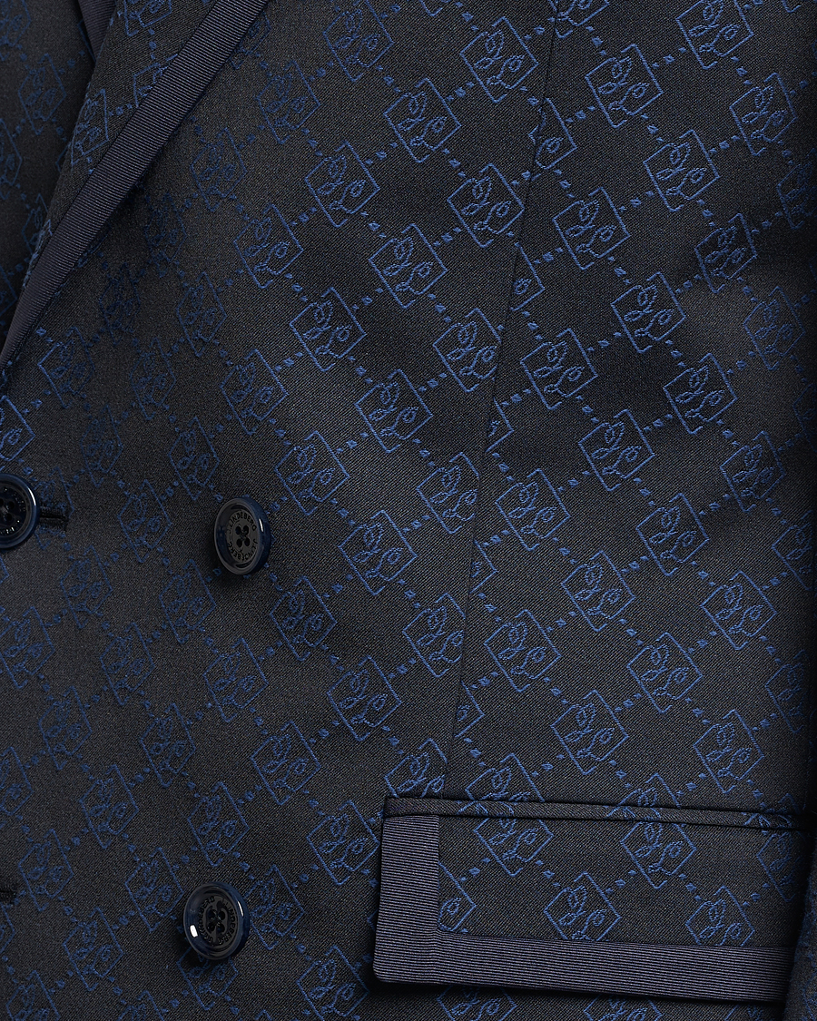 Herre | Dressjakker | J.Lindeberg | Doryl S JL Jacquard Double Breasted Blazer Navy