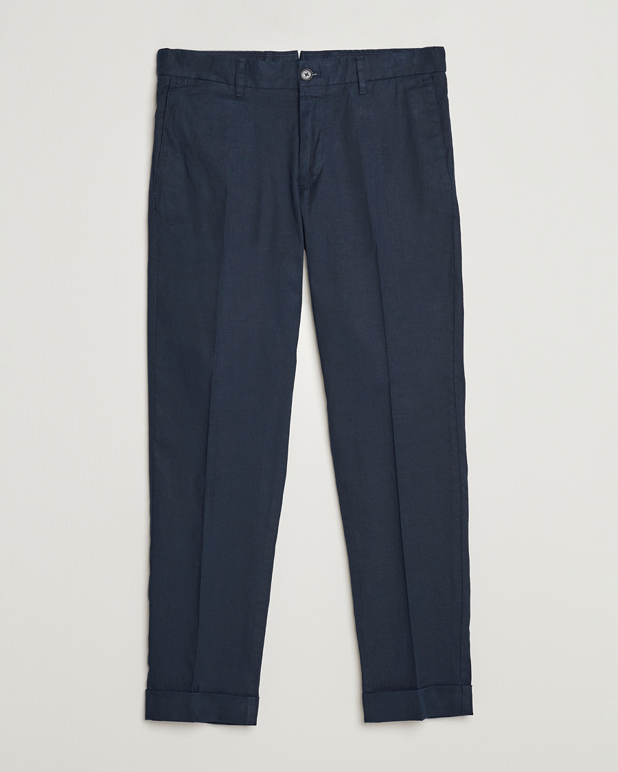 Herre | Bukser | J.Lindeberg | Grant Stretch Cotton/Linen Trousers Navy