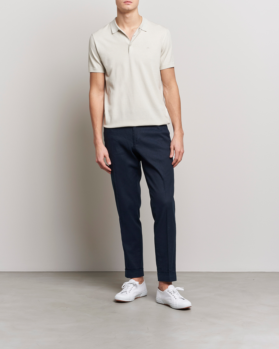 Herre | Bukser | J.Lindeberg | Grant Stretch Cotton/Linen Trousers Navy