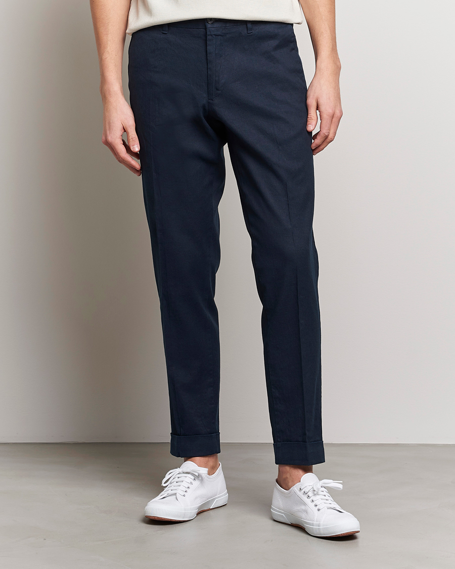 Herre |  | J.Lindeberg | Grant Stretch Cotton/Linen Trousers Navy