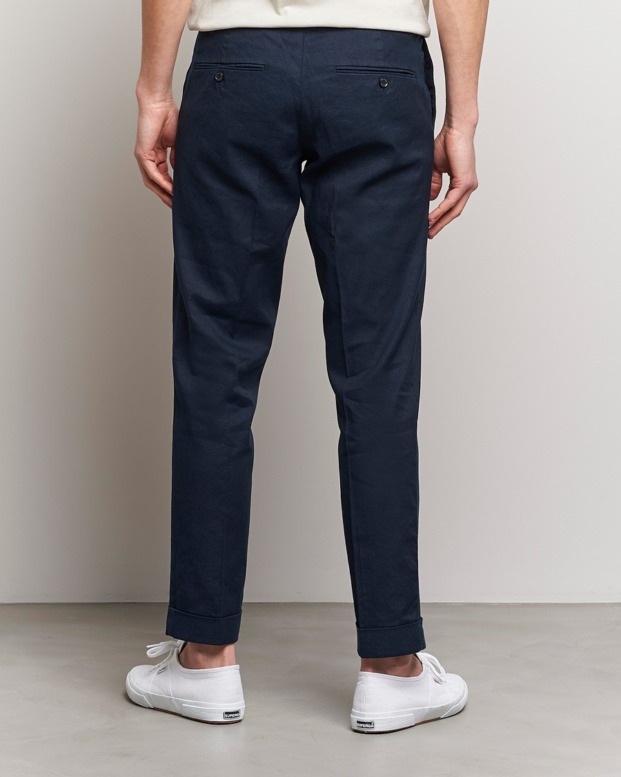 Herre | Bukser | J.Lindeberg | Grant Stretch Cotton/Linen Trousers Navy