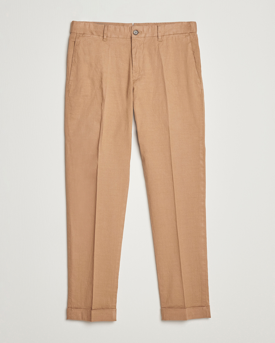 Herre | Bukser | J.Lindeberg | Grant Stretch Cotton/Linen Trousers Tiger Brown