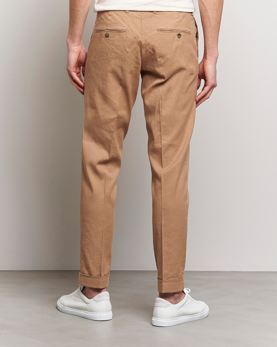 Herre | Bukser | J.Lindeberg | Grant Stretch Cotton/Linen Trousers Tiger Brown
