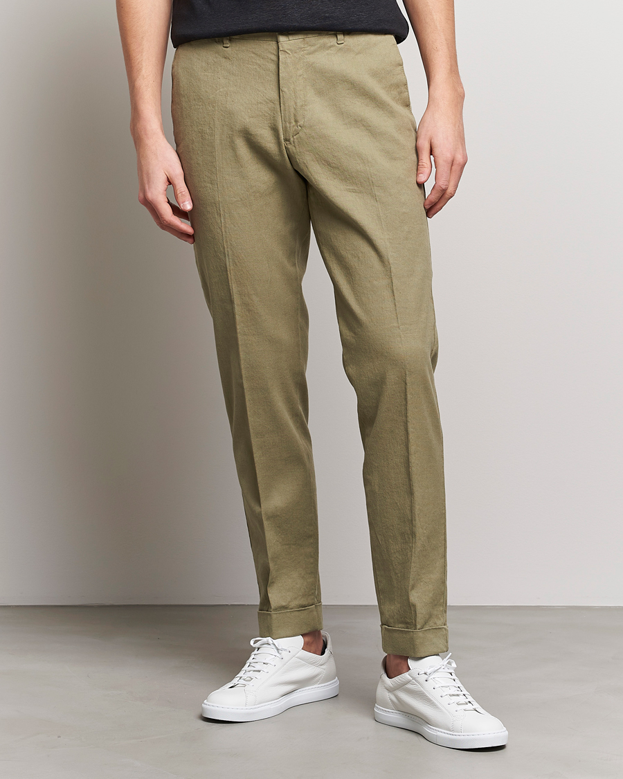 Herre | Bukser | J.Lindeberg | Grant Stretch Cotton/Linen Trousers Aloe