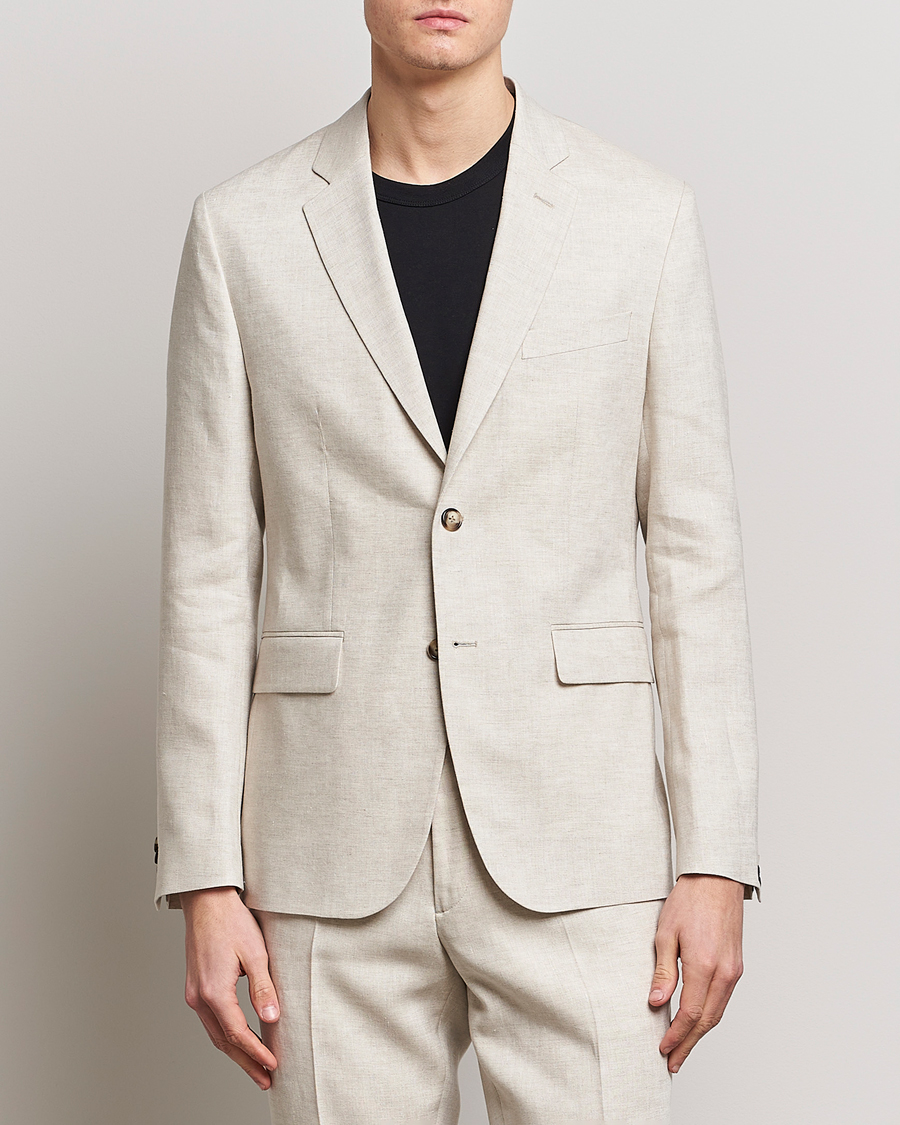 Herre | Dressjakker | J.Lindeberg | Hopper Super Linen Blazer Safari Beige