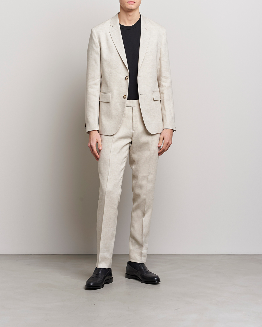 Herre | Bukser | J.Lindeberg | Grant Super Linen Trousers Safari Beige