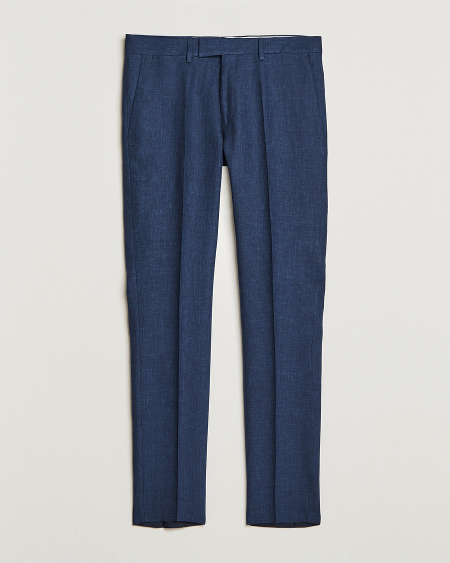 Herre | Bukser | J.Lindeberg | Grant Super Linen Trousers Blue Indigo