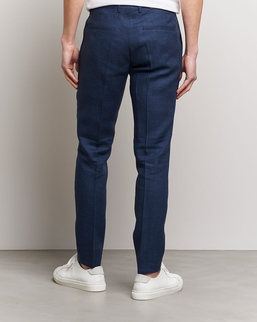 Herre | Bukser | J.Lindeberg | Grant Super Linen Trousers Blue Indigo