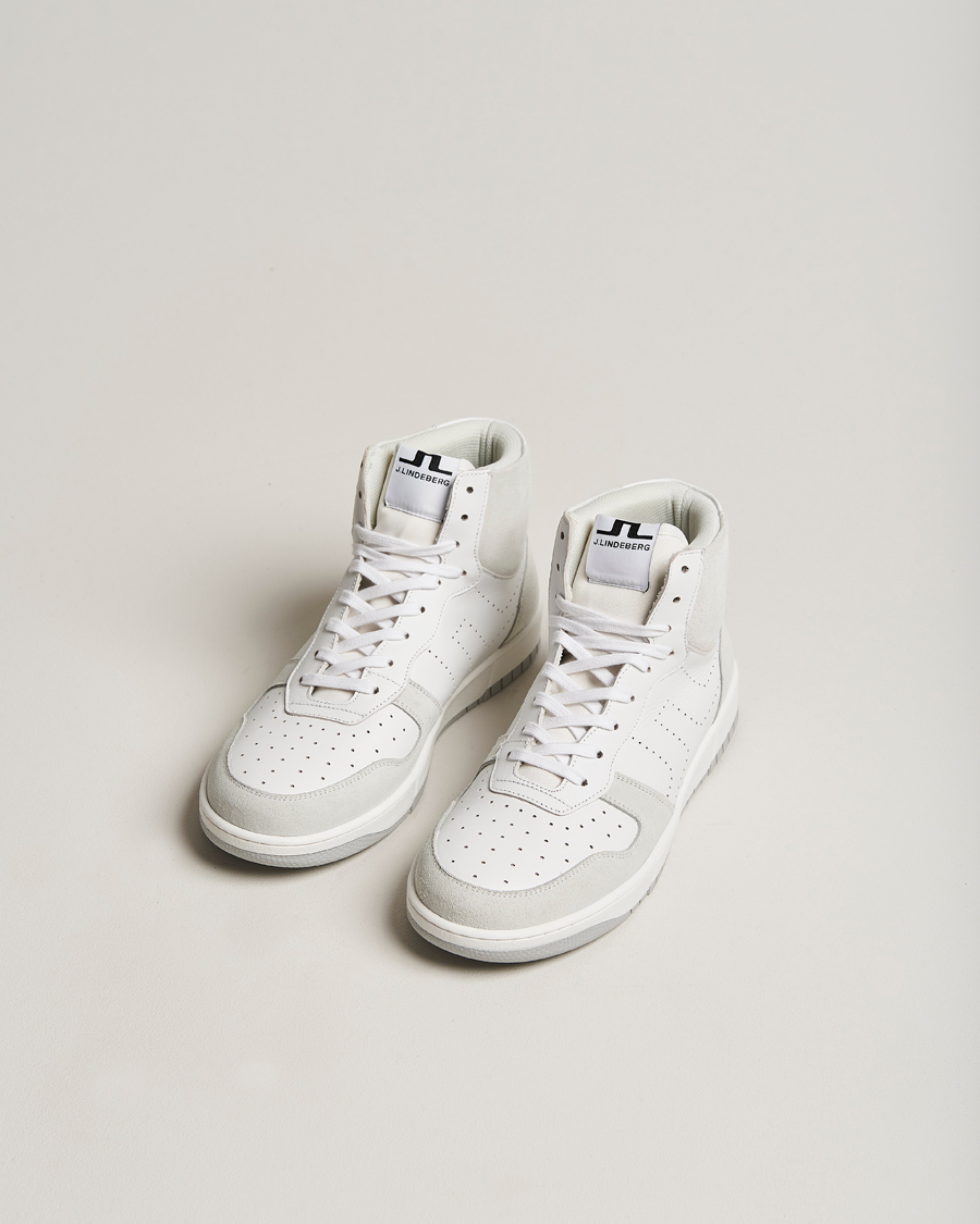 Herre | Sko | J.Lindeberg | Kane High Top Leather Sneaker White