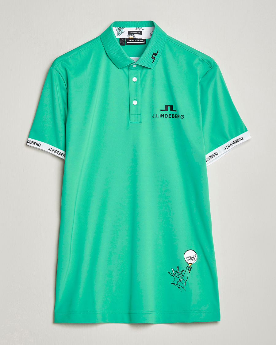 Herre | Pikéer | J.Lindeberg | KV PGA Printed Jersey Polo Blarney Green