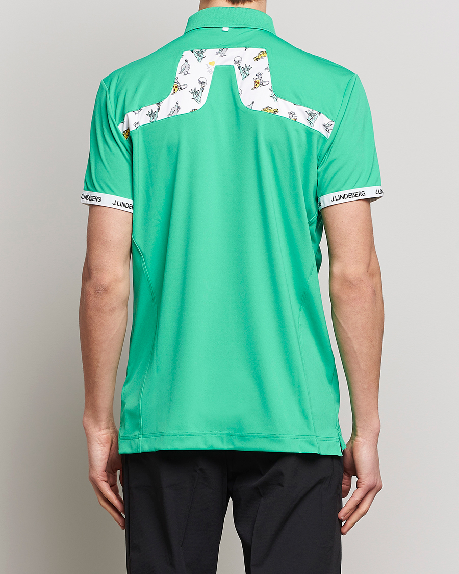 Herre | Pikéer | J.Lindeberg | KV PGA Printed Jersey Polo Blarney Green