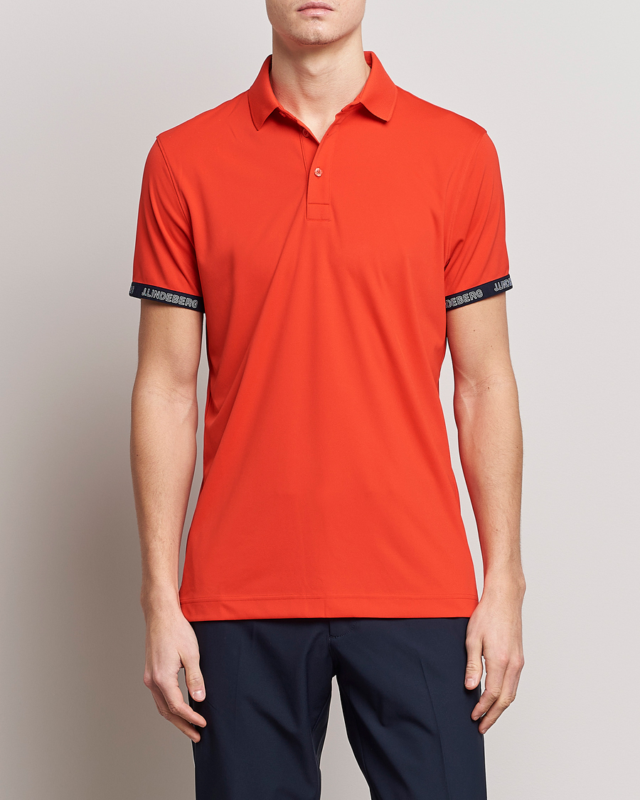 Herre | Pikéer | J.Lindeberg | Guy Regular Fit Polo Fiery Red