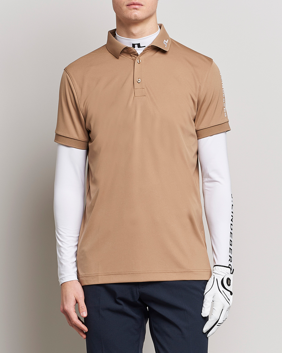 Herre | Pikéer | J.Lindeberg | Tour Tech Regular Fit Polo Tiger Brown
