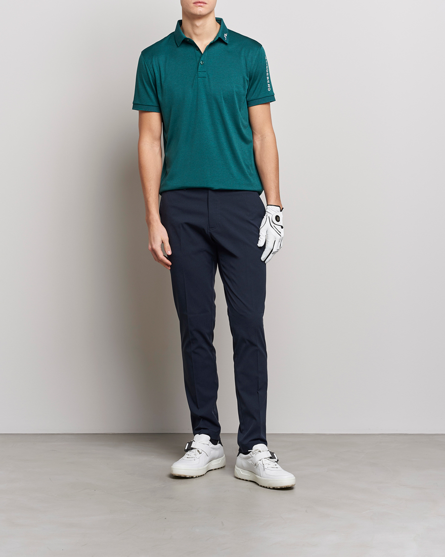 Herre | Pikéer | J.Lindeberg | Tour Tech Regular Fit Polo Rain Forest Melange