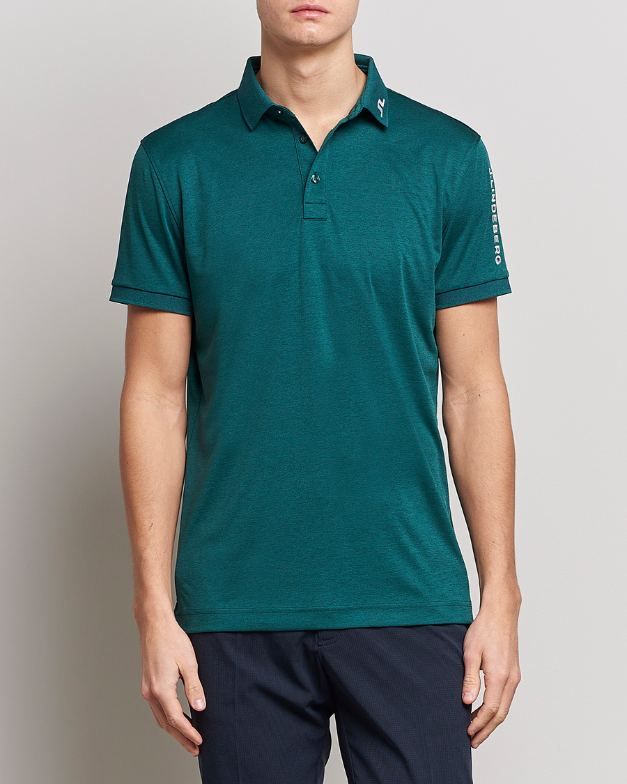 Herre | Pikéer | J.Lindeberg | Tour Tech Regular Fit Polo Rain Forest Melange