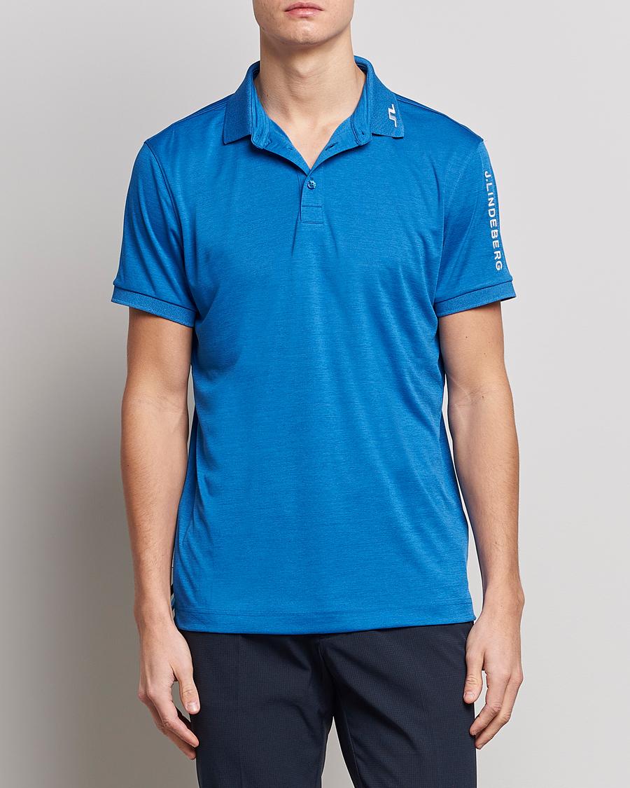 Herre | | J.Lindeberg | Tour Tech Regular Fit Polo Lapis Blue Melange