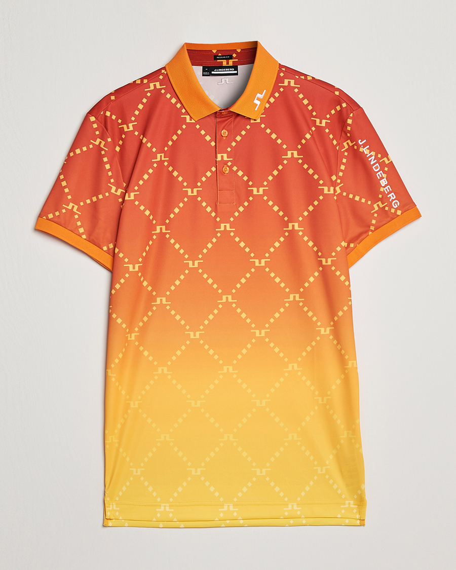 Herre | Pikéer | J.Lindeberg | Tour Tech Regular Fit Printed Polo Sunset Fade