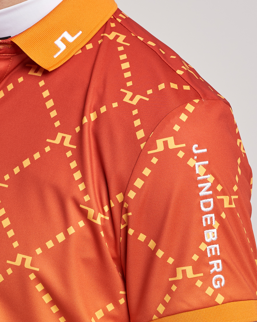 Herre | Pikéer | J.Lindeberg | Tour Tech Regular Fit Printed Polo Sunset Fade