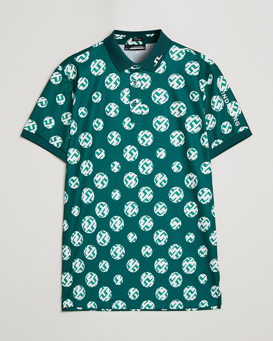 Herre | Pikéer | J.Lindeberg | Tour Tech Regular Fit Printed Polo Rain Forest