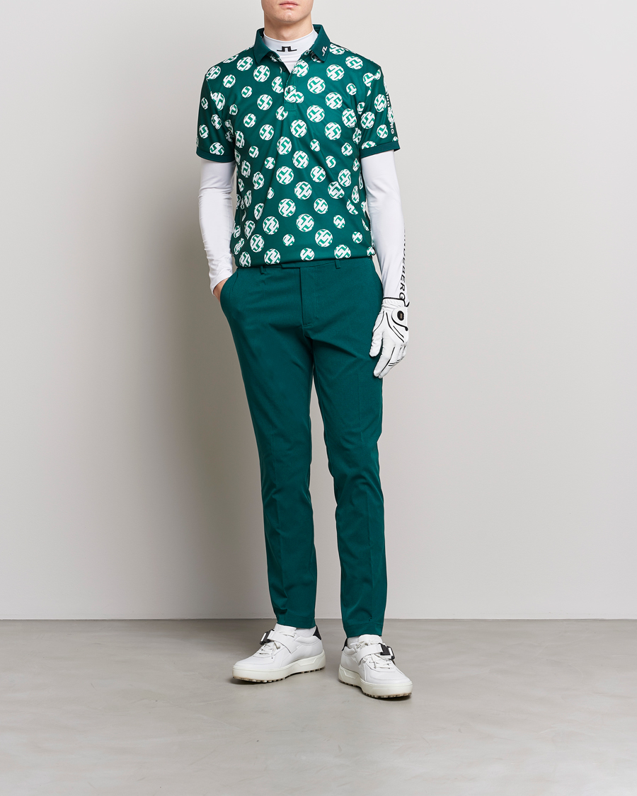 Herre | Pikéer | J.Lindeberg | Tour Tech Regular Fit Printed Polo Rain Forest