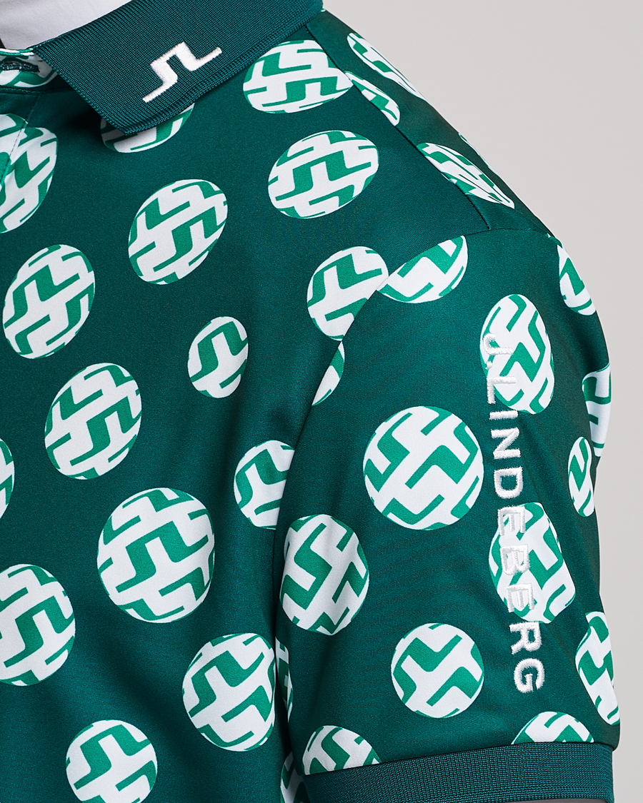 Herre | Pikéer | J.Lindeberg | Tour Tech Regular Fit Printed Polo Rain Forest