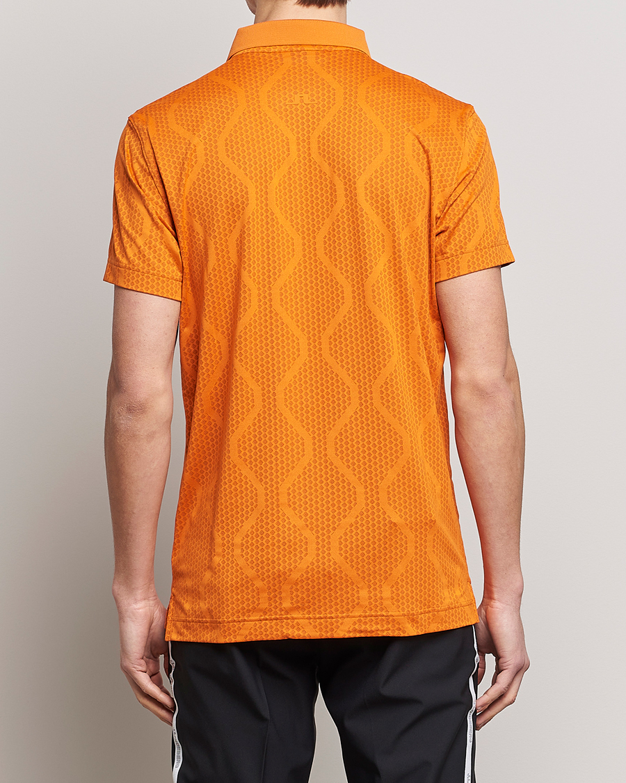 Herre | Pikéer | J.Lindeberg | Mat Jacquard Regular Fit Polo Russet Orange