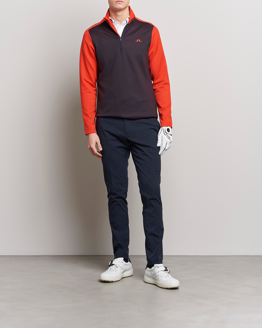 Herre | Gensere | J.Lindeberg | Terry Mid Layer Half Zip Fiery Red
