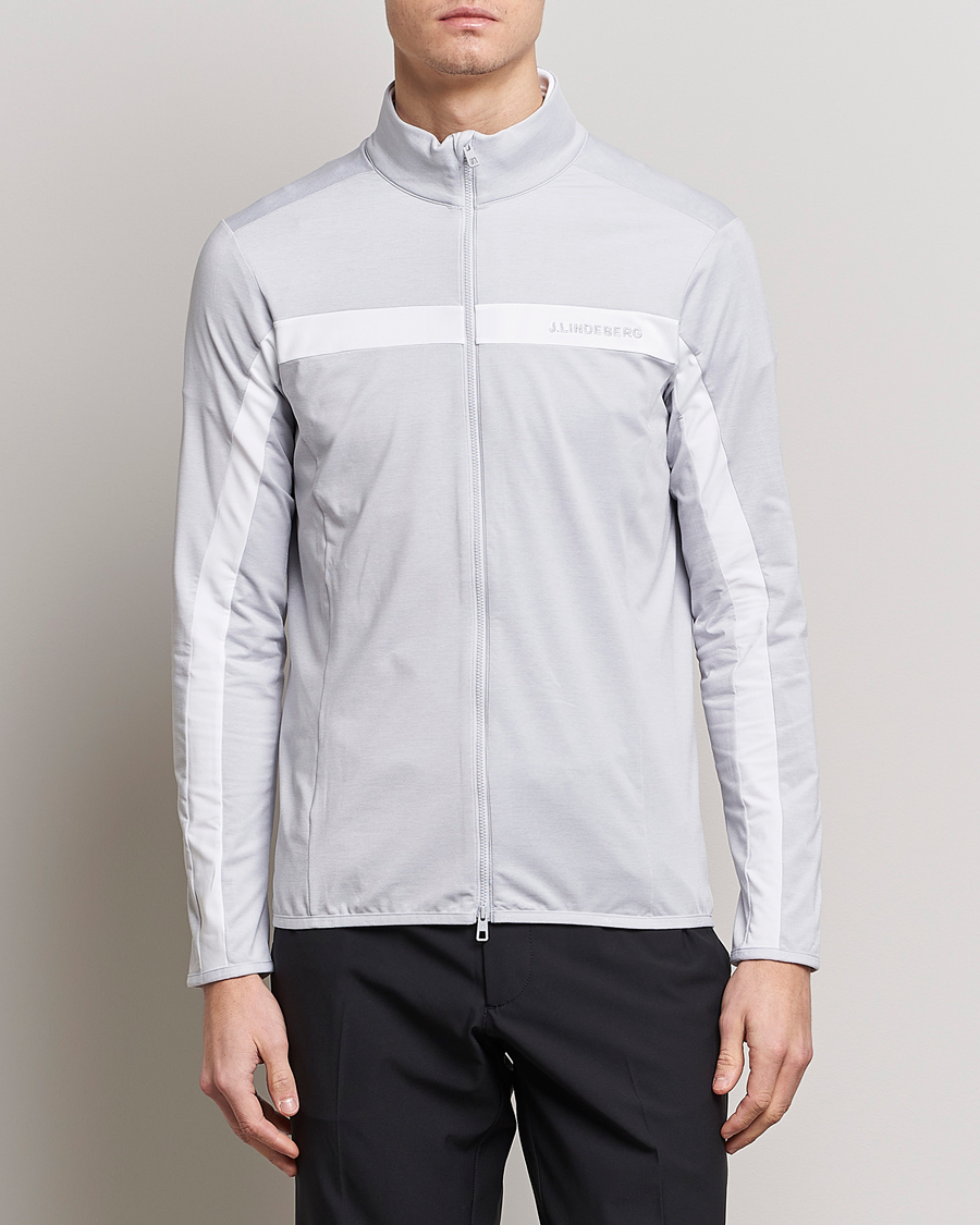 Herre |  | J.Lindeberg | Jarvis Mid Layer Full Zip Light Grey Melange