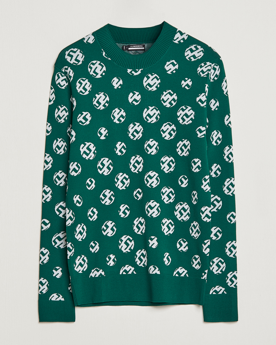 Herre | Gensere | J.Lindeberg | Gus Jaccquard Knitted Sweater Rain Forest