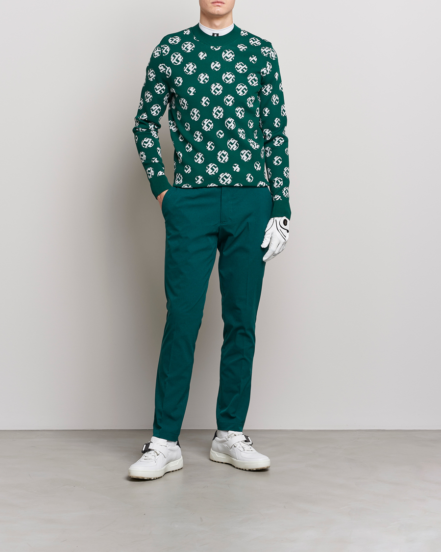 Herre | Gensere | J.Lindeberg | Gus Jaccquard Knitted Sweater Rain Forest