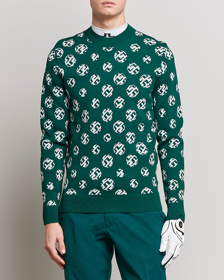 Herre | Gensere | J.Lindeberg | Gus Jaccquard Knitted Sweater Rain Forest