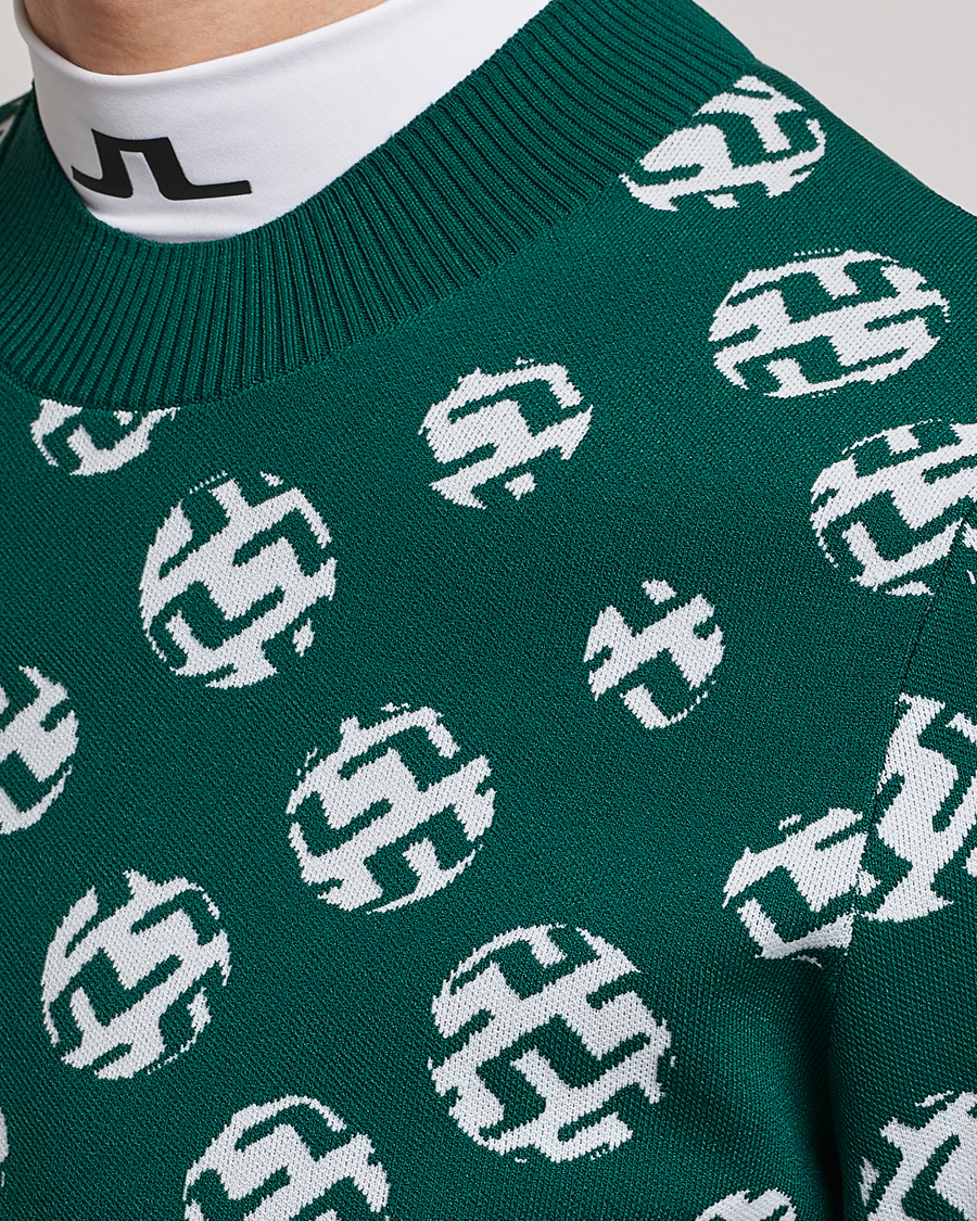 Herre | Gensere | J.Lindeberg | Gus Jaccquard Knitted Sweater Rain Forest