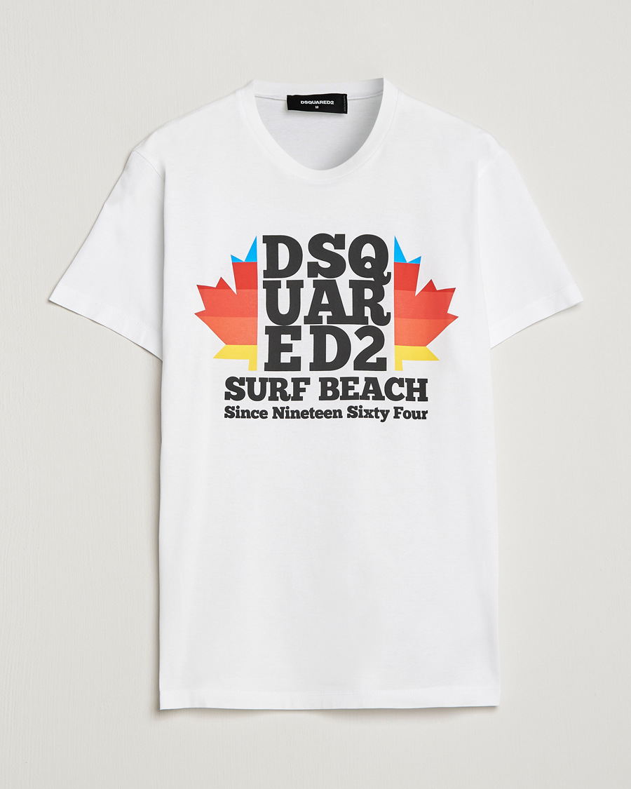 Herre | T-Shirts | Dsquared2 | Surf Beach Tee White