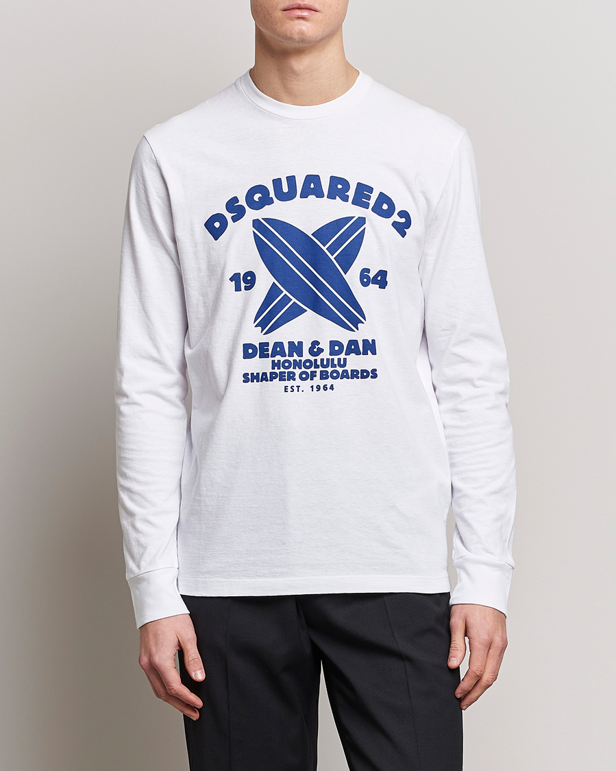 Herre | Langermede t-shirts | Dsquared2 | Long Sleeve Surf Tee White