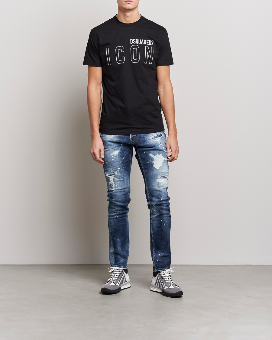 Herre | T-Shirts | Dsquared2 | Icon Transparent Logo Tee Black