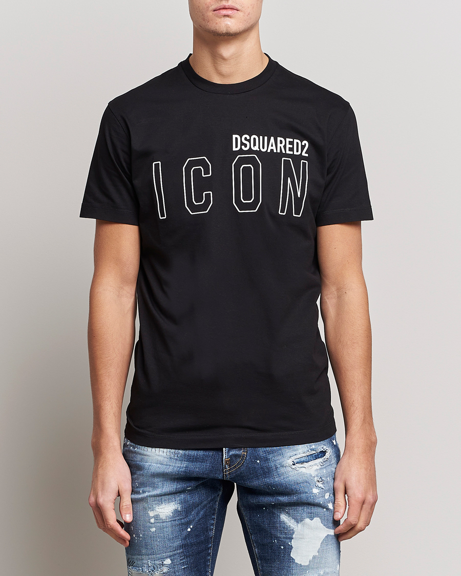 Herre | T-Shirts | Dsquared2 | Icon Transparent Logo Tee Black