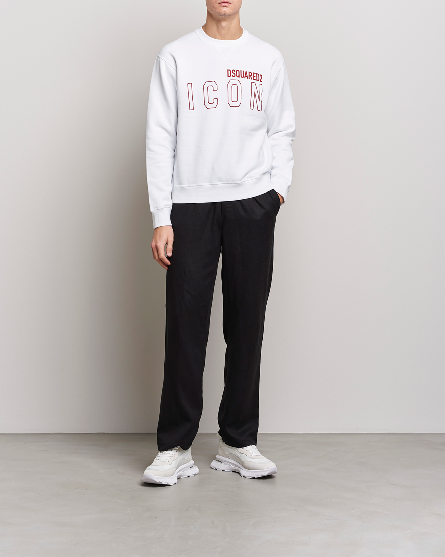 Herre | Gensere | Dsquared2 | Icon Transparent Logo Sweatshirt White