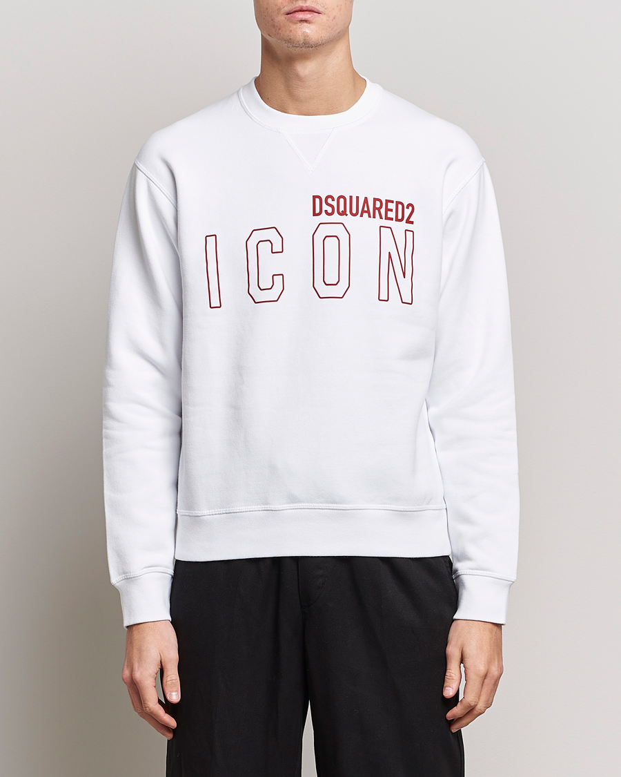 Herre |  | Dsquared2 | Icon Transparent Logo Sweatshirt White