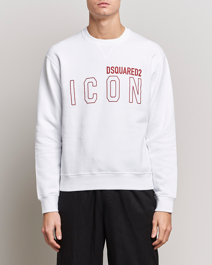 Herre | Gensere | Dsquared2 | Icon Transparent Logo Sweatshirt White
