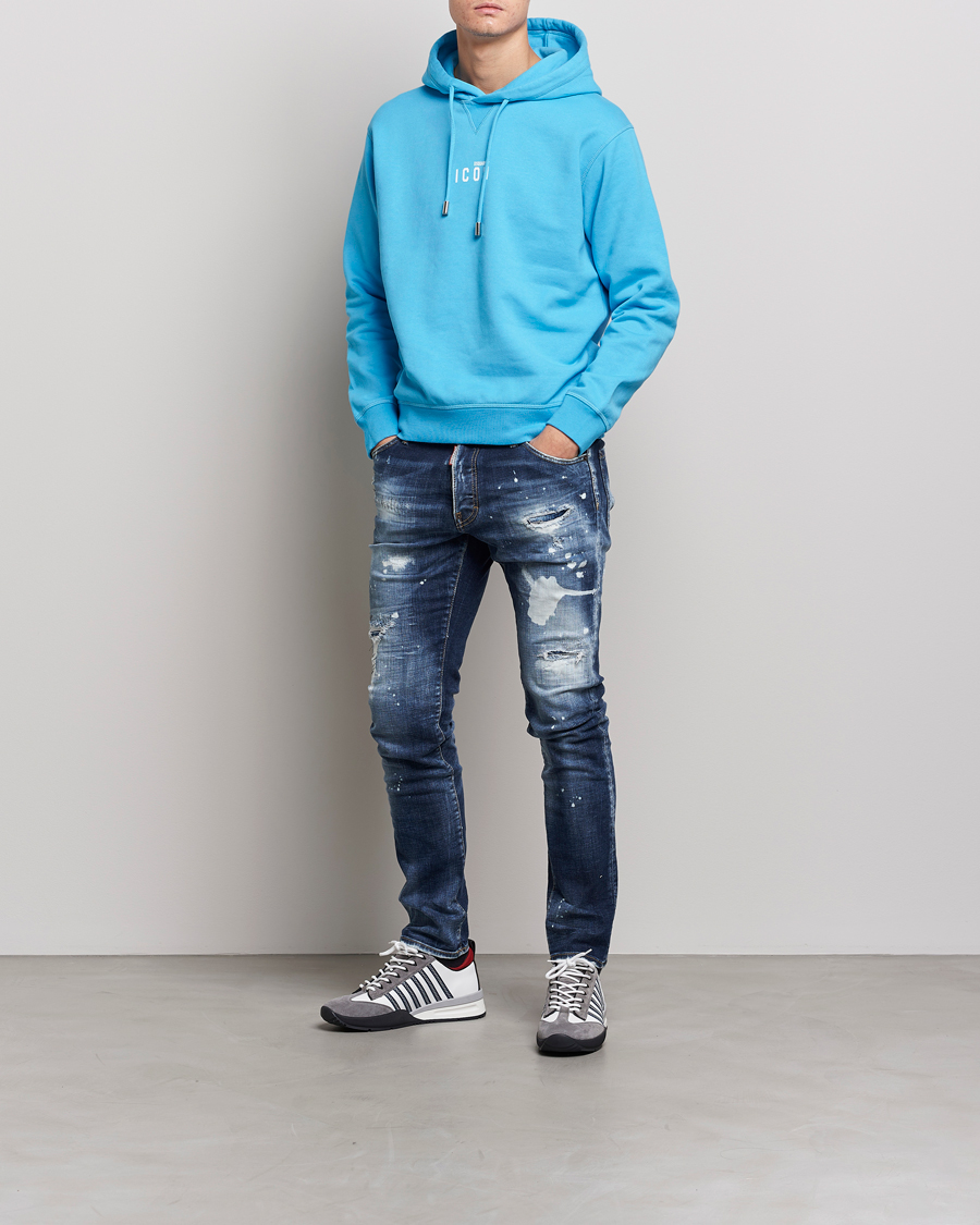 Herre | Gensere | Dsquared2 | Icon small Logo Hoodie Blue Miami