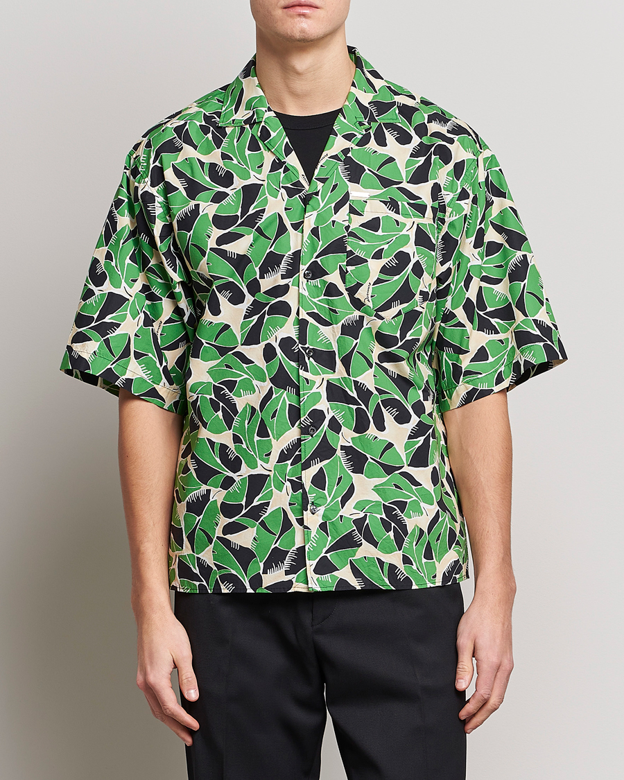 Herre | Luxury Brands | Dsquared2 | Printed Bowling Shirt Beige/Green
