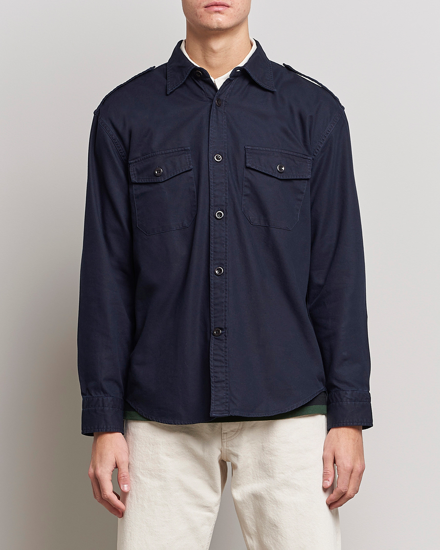 Herre | Overshirts | GANT | Solid Twill Overshirt Evening Blue