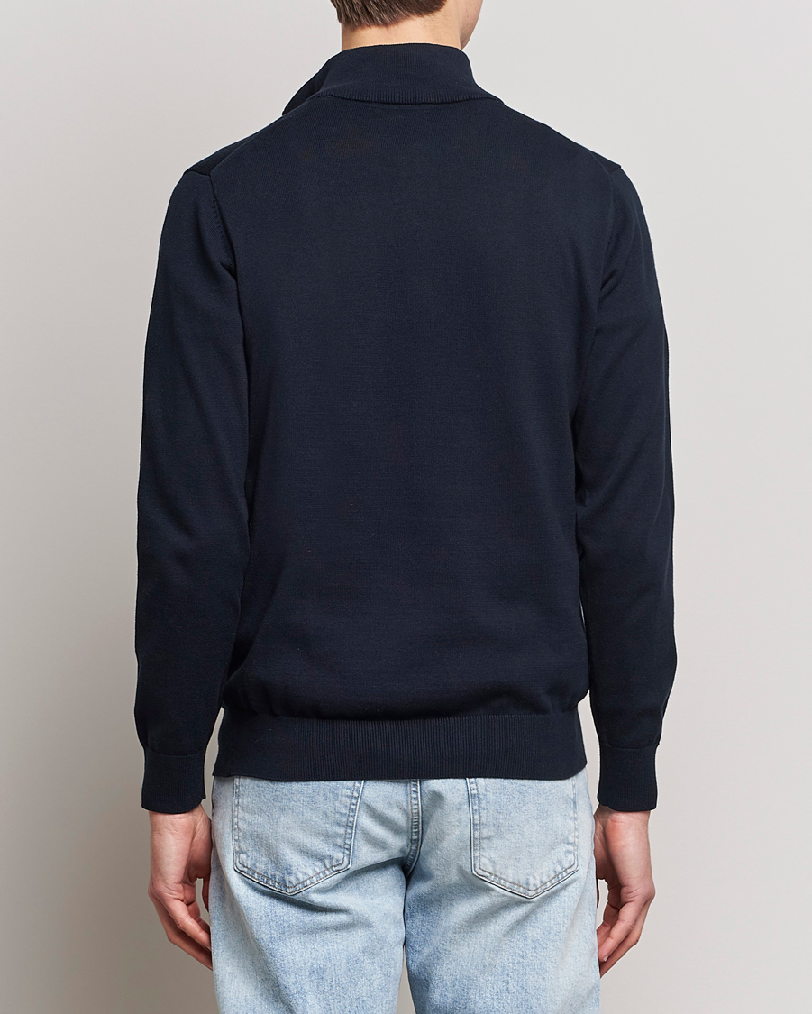 Herre | Gensere | GANT | Classic Cotton Half-Zip Sweater Evening Blue