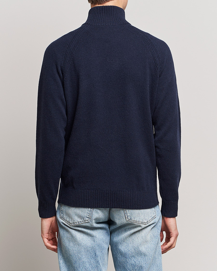 Herre | Gensere | GANT | Banner Shield Lambswool Half Zip Eavning Blue