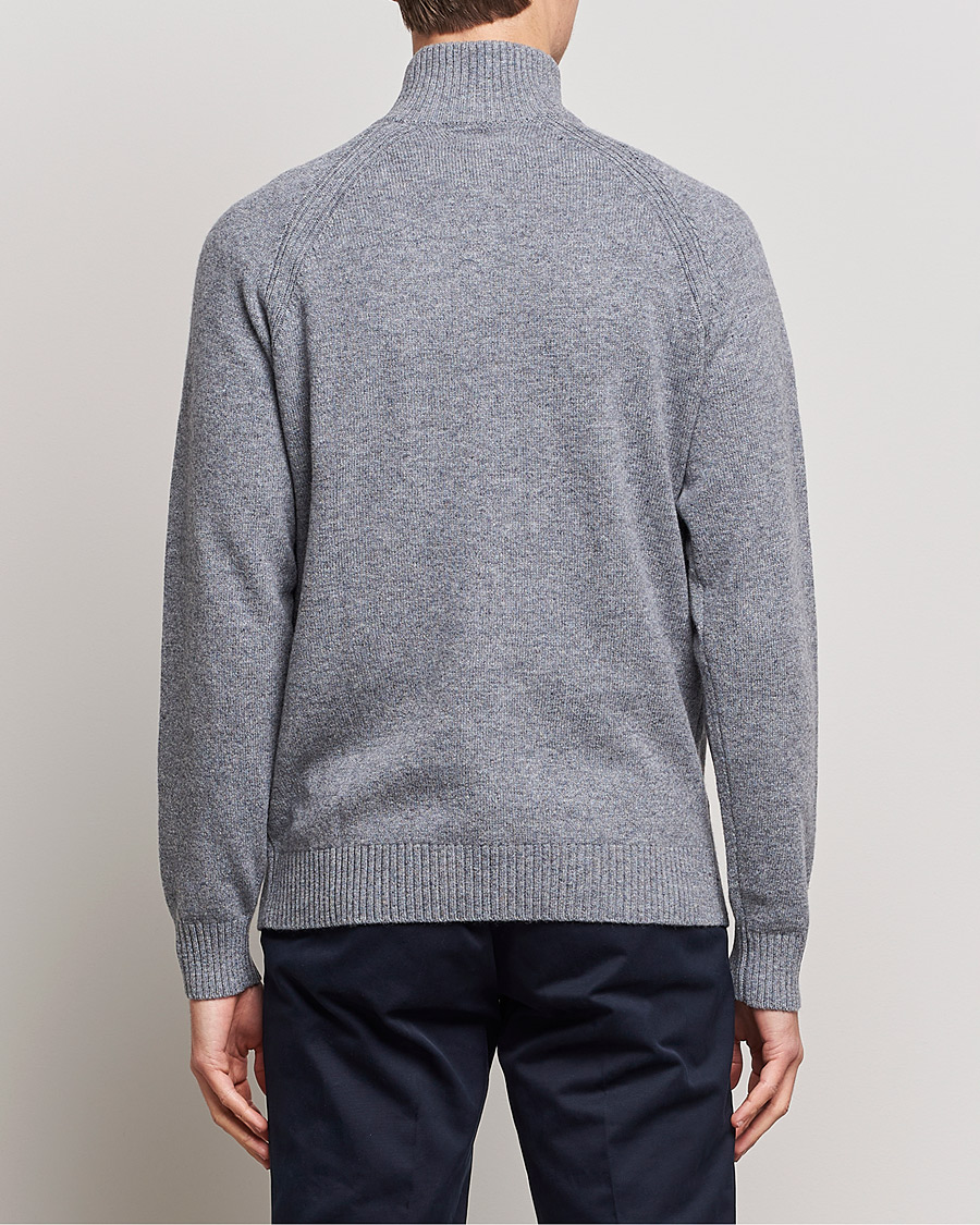 Herre | Gensere | GANT | Banner Shield Lambswool Half Zip Dark Grey Melange